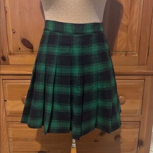 Green Plaid Women's Skirt